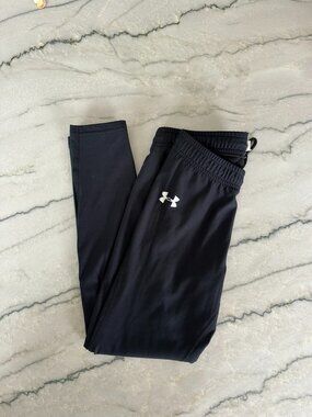 Under Armour Pull-On Leggings Youth Boys L Black Nylon Blend Heat Gear MINT